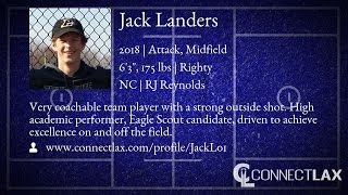 Jack Landers Lacrosse Highlights [upl. by Airtemed]