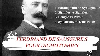 Ferdinand de Saussure  Four dichotomy  Semiotics UGC NET English Literature [upl. by Eerahc713]