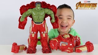 HULK OUT Hulkbuster Avengers Infinity War Toys Unboxing Fun With Ckn [upl. by Ardnad]