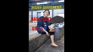 MANY DIFFERENT BAREFOOT GIRLS IN DIFFERENT SITUATIONS barefootlife barefootwalking barefoot [upl. by Neryt]