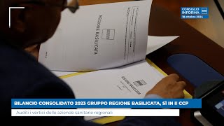 BILANCIO CONSOLIDATO 2023 GRUPPO REGIONE BASILICATA SÌ IN II CCP [upl. by Eednim]