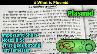 What is Plasmid  Extra chromosomal DNA  Episome BSc first year Botany [upl. by Delaine]