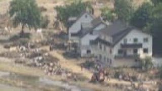 Clean up after flooding in German village of Dernau [upl. by Liman]