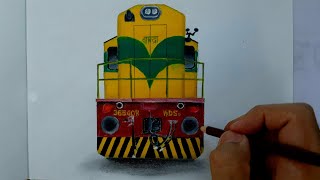 Drawing WDS6 locomotive  Unsung Diesel Shunter hero  Front View  Indian Railways [upl. by Steddman]