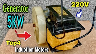 Top4 220v fuel less electric generators in the world using induction motors [upl. by Webber]