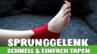 SPRUNGGELENK mit KINESIOTAPE TAPEN  SO gehts EINFACH und SCHNELL [upl. by Nnaillij]