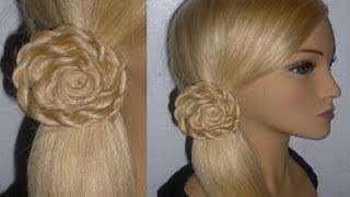 EINFACHE Frisur quotTwist Zopf BLUMEquot zum selber machenMittellanges HaarFlower Braid Peinado hermoso [upl. by Gnivri]