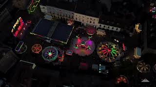 Cinematic Drone Footage of Warwick Mop Fair 2024 at Night  4K [upl. by Rondon]