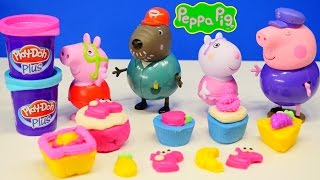 Play Doh Peppa Pig Cupcake Dough Playset Toys Playdough Cake Desert Juguetes de Plastilina [upl. by Ikilisav]