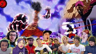 LUFFY GEAR 4 SNAKEMAN VS KATAKURI  One Piece Episode 870 Best Reaction Mashup [upl. by Elatsyrk]