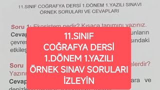 11Sınıf Coğrafya Dersi 1DÖNEM 1YAZILI SINAVI ÖRNEK SORULAR ve CEVAPLAR dan oluşan ÇALIŞMA [upl. by Solrac]