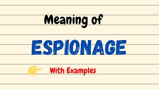 Daily vocabulary  Espionage Meaning  Vocabgram [upl. by Aisya]