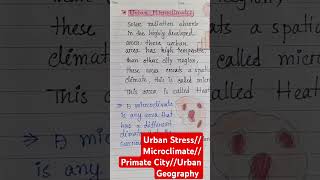 Urban Stress Microclimate Primate CityUrban Geography [upl. by Denice]