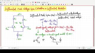 Differential Mode Gain Calculation in Differential Amplifier [upl. by Enawyd541]