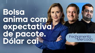 🔴 041124  EXPECTATIVA COM PACOTE LEVA ÂNIMO À BOLSA  DÓLAR CAI  Fechamento de Mercado [upl. by Ahsinak546]