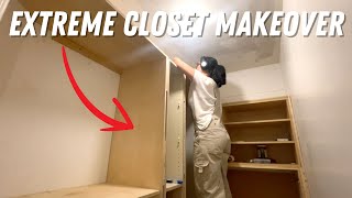 EXTREME Closet Makeover Part 1  DIY Dream Closet  IKEA Tarva Dresser Hack [upl. by Shaylynn]