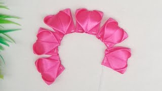 DIY Satin Ribbon Flower Making  How to Make Amazing Ribbon Flower [upl. by Sonja502]