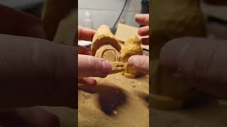 🍄🌧 whittle woodwork carving mushroom cottagecore asmr woodworking woodcarving art woodart [upl. by Onailimixam889]