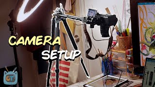 Budget Overhead Camera Setup for drawing amp tech videos  Abithid Horizontal Mount Tripod Review [upl. by Fiorenze]