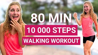 80 MIN 10 000 STEPS WORKOUT 🔥  walking dance workout at home full body cardio [upl. by Dielu387]