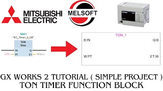 Gx works 2 TON timer function block turorial [upl. by Baniez213]