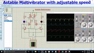 Simulation of Astable Multivibrator using Transistors in Proteus [upl. by Odnolor]