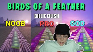 Billie Eilish  BIRDS OF A FEATHER  Noob vs Pro vs God Fortnite Music Blocks [upl. by Esinev]