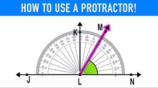 HOW TO USE A PROTRACTOR TO MEASURE ANGLES [upl. by Erdnaek303]