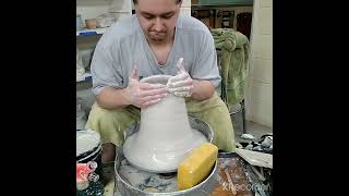 Making a 15lb Round Vase on the Pottery Wheel [upl. by Notnel]