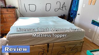 Linenspa 2 Inch Memory Foam Mattress Topper  Review 2023 [upl. by Suoivatnom]