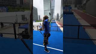 shooting in the middle of shanghai fyp archery mathewsarchery shanghai archer estonia thebea [upl. by Aynnek]