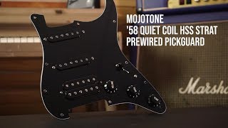 MOJOTONE 58 QUIET COIL HSS STRAT PREWIRED PICKGUARD [upl. by Icyac834]