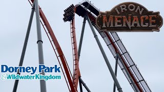 We Rode the New Iron Menace at Dorney Park  Steel Force w Chain Lift Sped up  April 2024 [upl. by Aylatan]