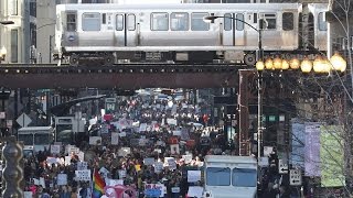 Womens March Massive Protests Across US World [upl. by Neelhtac]