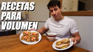 3 RECETAS para AUMENTAR MASA MUSCULAR  Etapa de volumen [upl. by Htiduj608]