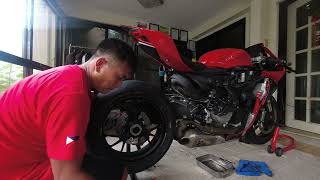 Single Sided Swingarm Conversion on Ducati 899 Panigale [upl. by Zelten384]