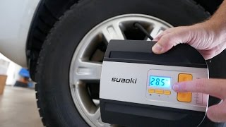 quotDigitalquot Air Compressor Suaoki DC 12V Tire Inflator [upl. by Thorman]