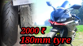 180mm tyre in r15 v3 installation R15V3 biggest modification 2000 ₹ [upl. by Sajet595]