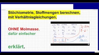 Stöchiometrie Stoffmenge berechnen einfach erklärt mit Verhältnisformel Chemie [upl. by Gylys882]