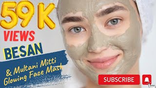 Besan amp Multani Mitti Glowing Face Mask Gram Flour amp Fuller Earth Face Pack  Hijabi Saru [upl. by Madonna]