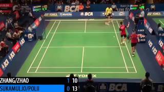 KEJUTAN Kevin SanjayaGreysia Polii vs Zhang Nan Zhao Yunlei [upl. by Watters]