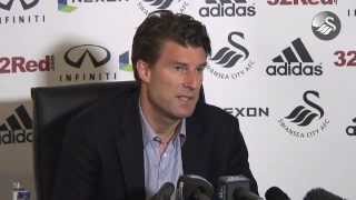 Swansea City Video Michael Laudrup press conference pre Fulham [upl. by Lysander926]