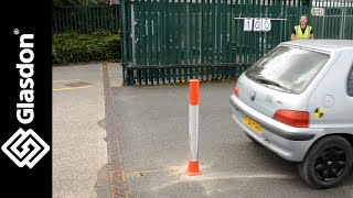 Glasdon UK  DriveThru Testing  Neopolitan™ Delineator Post DriveThru 100x [upl. by Yruoc]