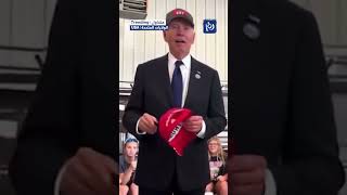 Biden wears a Trump hat trending [upl. by Nnateragram]