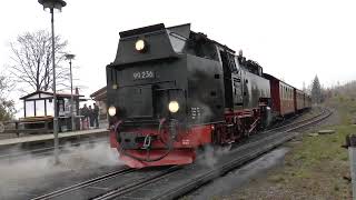 Brockenbahn  Dampfzug Ausfahrt Schierke Richtung Drei Annen Hohne [upl. by Araet]