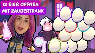 GROßE XXL PET EGG TEST BEI ADOPT ME 12 Pet Eggs öffnen mit Zaubertränken 😨 Kaan  Dania testen es [upl. by Nitnert]