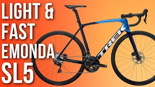 2021 Trek Emonda SL 5 Road Bike Review and Weight  Light Fast amp Aero [upl. by Anidam]