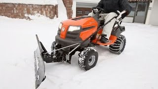 Husqvarna tractors  how to attach snow blade [upl. by Alemak]