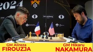 ALIREZA VS NAKAMURA  FIDE Candidates [upl. by Kcuhc8]