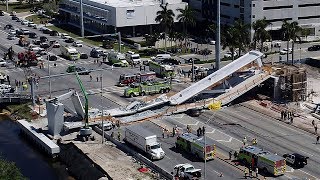 Florida pedestrian bridge collapses [upl. by Alpers]